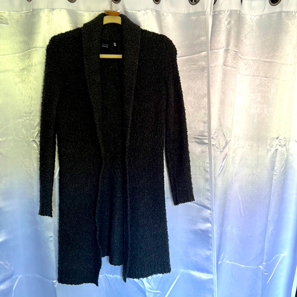 Wool-Blend Cardigan by BLUE Sals Fifth Avenue, XS, Charcoal Gray